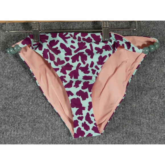 TANYA TAYLOR Large Bikini Bottom Tia Leopard Blue Purple NWT $95 - Picture 2 of 6